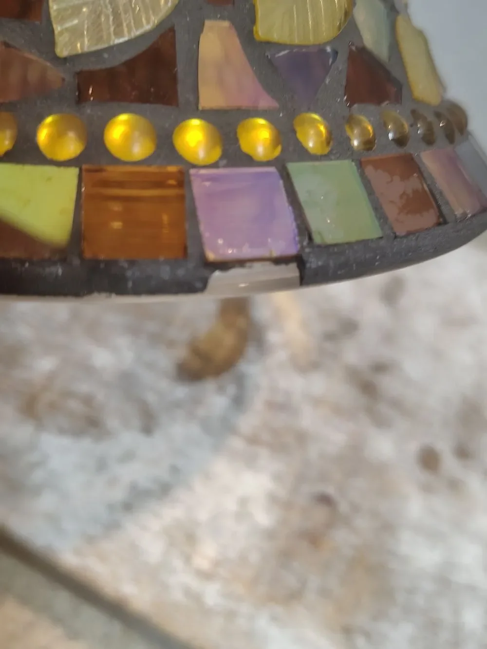 Yankee Candle Stained Glass Mosaic Candle Shade with Amber Leaves